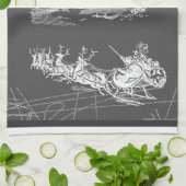 Elegant Grijs Sinterklaas Seizoensaccent Theedoek (Gevouwen)