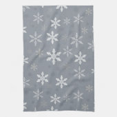 Elegant  Grijs Sneeuwvlokken patroon Kerst Theedoek (Verticaal)