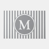 Elegant grijs strepen monogram deurmat (Voorkant)