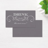 Elegant grijs Swirl Wedding Drink Ticket Visitekaartjes (Bureau)