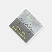 Elegant grijs tachtig script Happy 80th Birthday Servet (Hoek)