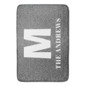 Elegant grijs Tan Custom Monogram Initiaal Deurmat Badmat (Voorkant Verticaal)