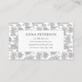 Elegant  Grijs Toile Horse Visitekaartje (Achterkant)
