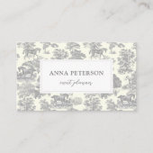 Elegant  Grijs Toile Horse Visitekaartje (Voorkant)