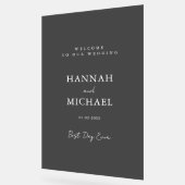 Elegant, grijs-transparant, minimaal, bruiloft acryl bord (Hoek)