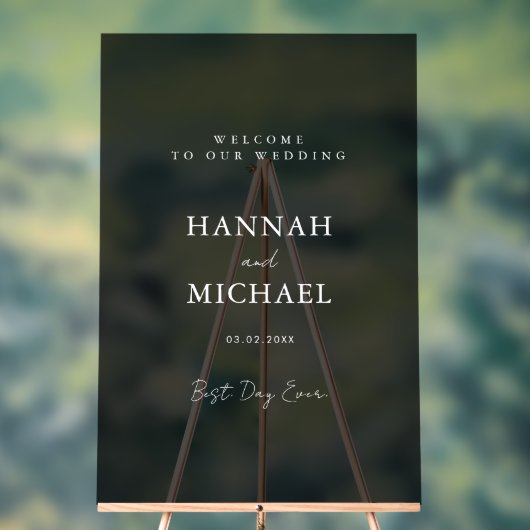 Elegant, grijs-transparant, minimaal, bruiloft acryl bord (Neutraal)