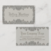Elegant Grijs  Victoriaans Swirls Lijst Visitekaartje (Voorkant / Achterkant)