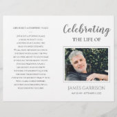 Elegant Grijs Viering van Life Memorial Programma Flyer (Voorkant)