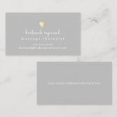 Elegant grijs Visitekaartje voor massagetherapeut (Voorkant / Achterkant)