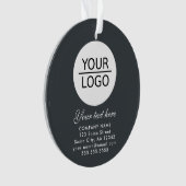 Elegant grijs Voeg je Logo aangepaste tekstpromoti Ornament (voorkant)