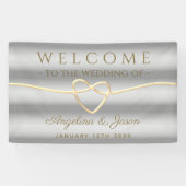Elegant grijs welkom bruiloft spandoek (Horizontaal)