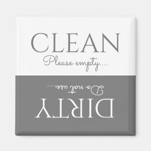 Elegant Grijs Wit Afwasmachine Magneet