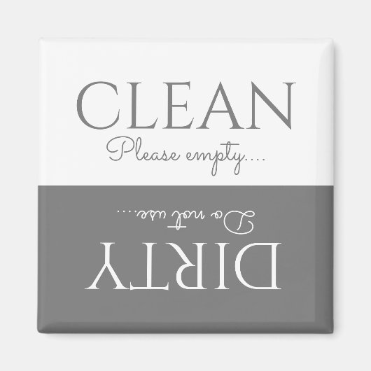 Elegant Grijs | Wit | Afwasmachine Magneet (Voorkant)