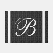 Elegant grijs wit en zwart monogram deurmat (Voorkant)