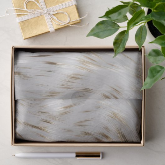 Elegant Grijs Wit Goud Bruiloft Tissuepapier (Geschenk)