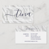 Elegant Grijs Wit Kalligrafie Naam Handtekening Ch Visitekaartje (Voorkant / Achterkant)