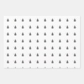 Elegant Grijs Wit Kerstboom Patroon Gift Inpakpapier Vel (Voorkant)