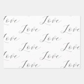 Elegant Grijs Wit Liefde Bruiloft Inpakpapier Vel (Voorkant 2)