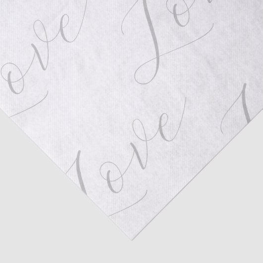 Elegant Grijs Wit Liefde Bruiloft Tissuepapier (Detail)