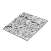Elegant grijs wit modern marmer textiepatronen tegeltje (Zijkant)