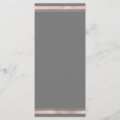 Elegant grijs wit rosé goud marmer bruiloft Menu (Achterkant)