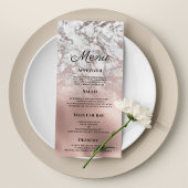 Elegant grijs wit rosé goud marmer bruiloft Menu