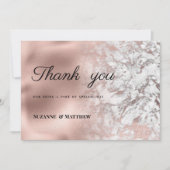 Elegant grijs wit rose goud marmer Dank u Kaart (Voorkant)