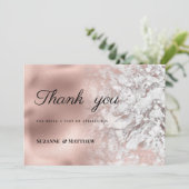 Elegant grijs wit rose goud marmer Dank u Kaart (Staand voorkant)
