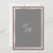 Elegant grijs wit rose goud marmer Save the Date Kaart (Achterkant)