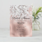 Elegant grijs wit rosé goud marmer Vrijgezellenfee Kaart (Staand voorkant)