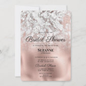 Elegant grijs wit rosé goud marmer Vrijgezellenfee Kaart (Voorkant)