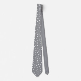 Elegant grijs wit stippenpatroon bruidegom cadeau stropdas