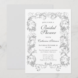 Elegant  grijs wit  Vrijgezellenfeest Kaart
