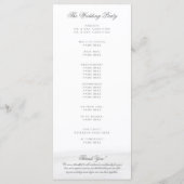 Elegant grijs wit Waterverf krans bruiloft Programmakaart (Achterkant)