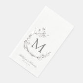 Elegant grijs witte botanische reuzenbruiloft servet (Hoek)