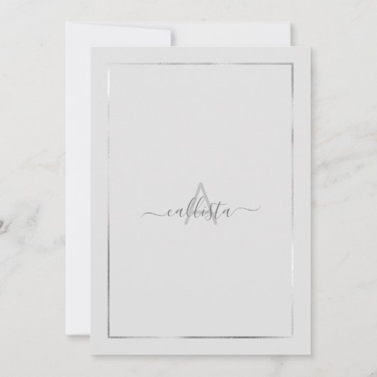 Elegant Grijs Zilver Confetti Border Afstuderen Kaart (Achterkant)