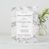 Elegant grijs zilver glitter marmer Evenement Kaart (Staand voorkant)