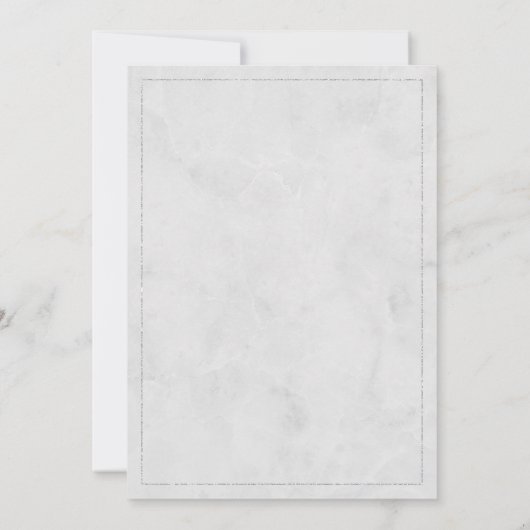 Elegant grijs zilver glitter marmer Evenement Kaart (Achterkant)