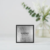 Elegant grijs zilver modern vierkant minimalistisc vierkante visitekaartje (Staand voorkant)