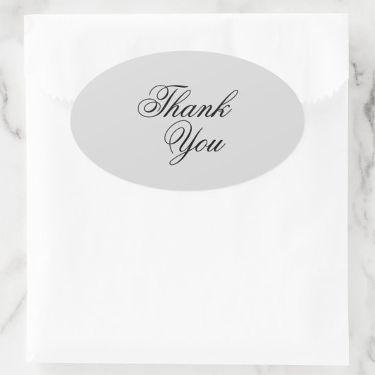 Elegant grijs & zwart dank u stickers (Tas)