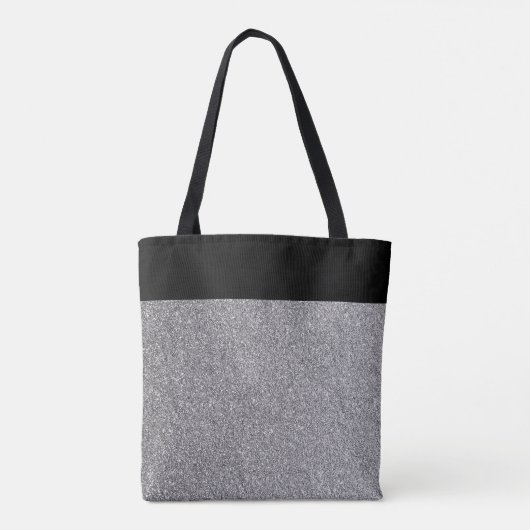 Elegant grijs zwart glitter gepersonaliseerd winke tote bag (Achterkant)