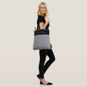 Elegant grijs zwart glitter gepersonaliseerd winke tote bag (Op model)