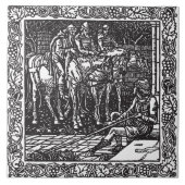 Elegant grijs zwart neoklassiek Antiek repro Tegeltje (Voorkant)