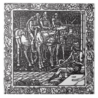 Elegant grijs zwart neoklassiek Antiek repro Tegeltje