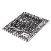 Elegant grijs zwart neoklassiek Antiek repro Tegeltje (Zijkant)