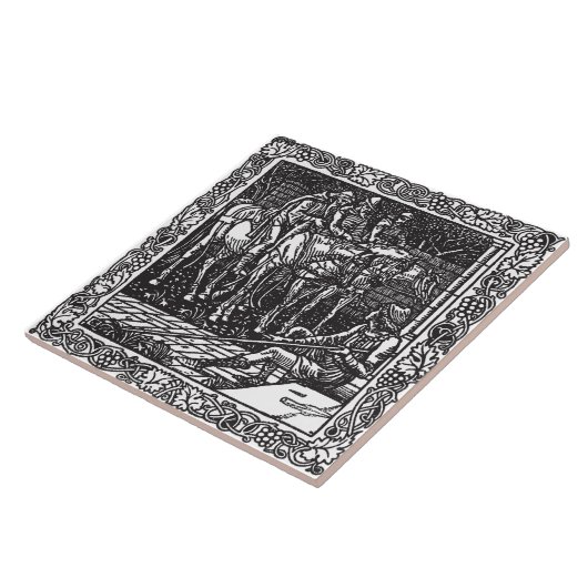 Elegant grijs zwart neoklassiek Antiek repro Tegeltje (Zijkant)