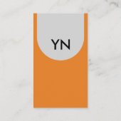 Elegant grijs zwart Sinaasappel scanbaar portret Visitekaartje (Achterkant)