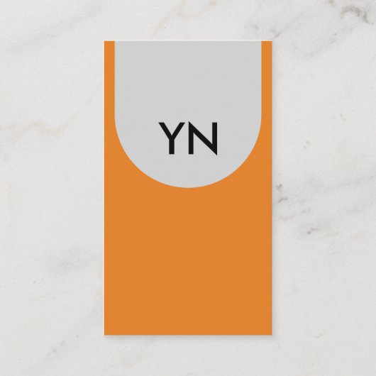 Elegant grijs zwart Sinaasappel scanbaar portret Visitekaartje (Achterkant)