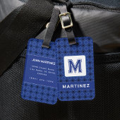 Elegant Grijsblauw Bagagelabel voor Man