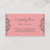 Elegant grijze Damasvaten en roze graszwitjes 2 Visitekaartje (Achterkant)